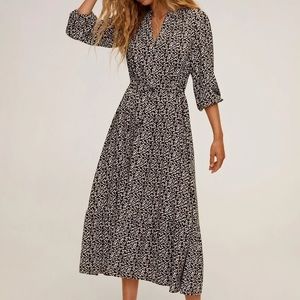 Mango printed tiered maxi peasant dress